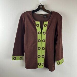 Vintage 90s Knit Chic Brown Cardigan Sweater